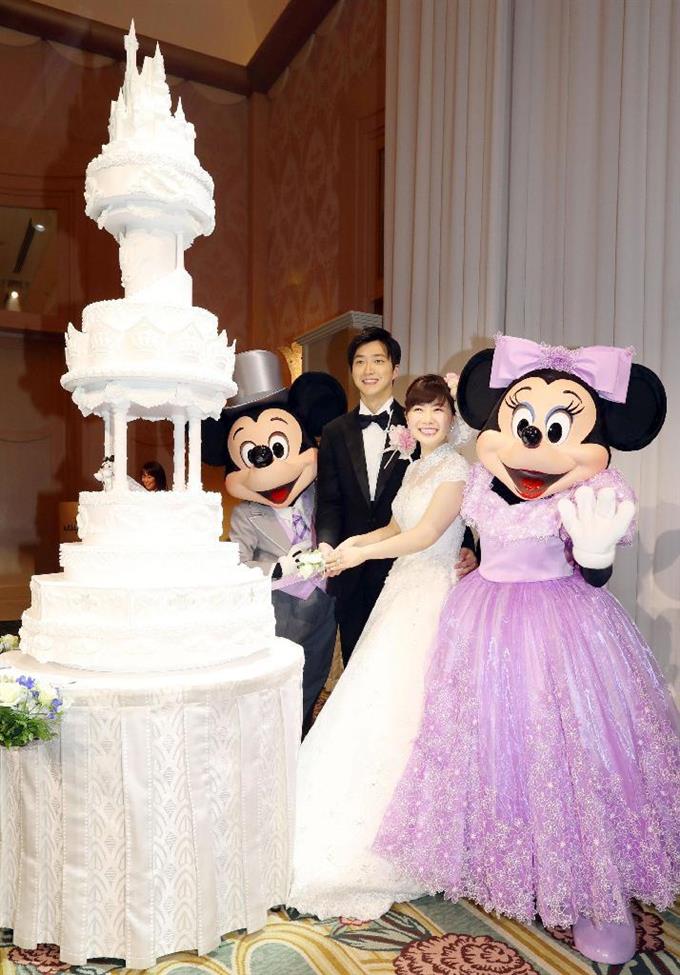 ディズニーでの結婚式の写真