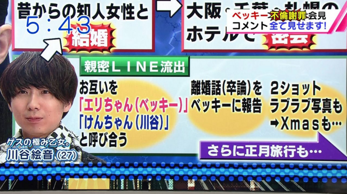 ベッキーは川谷絵音に騙されていた？